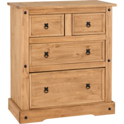 Seconique Corona Distressed Waxed Pine 3 Piece Bedroom Furniture Set - Brown - Wilko - thumbnail 7