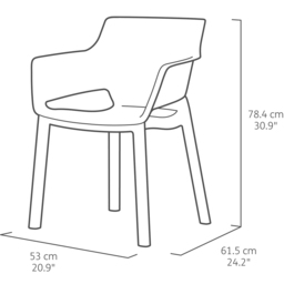 Keter Julie Elisa 6 Seater Garden Dining Set Graphite - Wilko - thumbnail 6