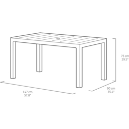 Keter Julie Elisa 6 Seater Garden Dining Set Graphite - Wilko - thumbnail 5