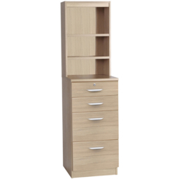 R White Cabinets 4 Drawer 3 Shelf Brown Filing Cabinet with Hutch - Wilko - thumbnail 3