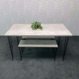 Kosy Koala 4 Seater Wood Rectangular Dining Bench Set Grey - Multi - Wilko - thumbnail 7