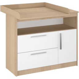Shefa 1150 Single Door 2 Drawer Single Shelf Elm and White Kids Changing Unit - Size: 89 x 111 x 75cm - Elm-white - Wilko - thumbnail 3