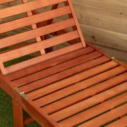 Samuel Alexander Wooden Foldable Sun Lounger with Wheels - Size: 95.0 cm x 192.0 cm x 65.0 cmcm - Brown - Wilko - thumbnail 5