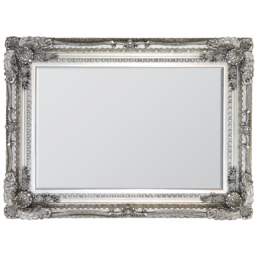 Carved Louis Silver Wall Mirror 117 x 87cm - MirrorOutlet - Wilko - thumbnail 4