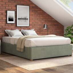 Aspire Furniture Double Duck Egg Plush Platform Ottoman Bed - Green - Aspire Beds - Wilko