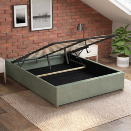 Aspire Furniture Double Duck Egg Plush Platform Ottoman Bed - Green - Aspire Beds - Wilko - thumbnail 3