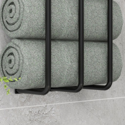Portland Black Metal Wall Mounted Towel Rack - Size: 74 x 12 x 21cm - Wilko - thumbnail 4
