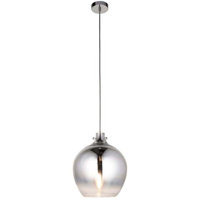 Merano Udine Chrome Ombre Glass Pendant Light - Size: 32 x 32 x 158cm - Silver - Wilko - image 1