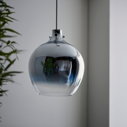 Merano Udine Chrome Ombre Glass Pendant Light - Size: 32 x 32 x 158cm - Silver - Wilko - thumbnail 3