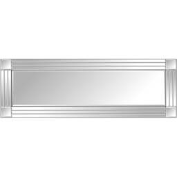 Milton Square Corner Bevelled All Glass Dress Mirror 120 x 40cm - Black - MirrorOutlet - Wilko