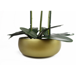 Leaf Black Orchid Artificial Plant with Gold Ceramic Planter 1.9ft - Size: 60 x 40 x 40cm - Wilko - thumbnail 4