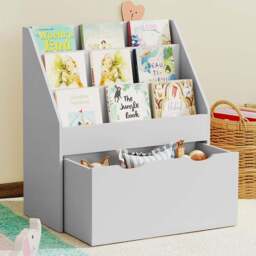 AIYAPLAY 3 Shelf Single Drawer Grey Kids Bookcase - Wilko - thumbnail 1