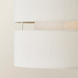 ValueLights Sophia-2 Tier Natural Linen Medium Drum Ceiling Lamp Shade - Size: 18.5 x 30 x 30cm - Cream - Wilko - thumbnail 6