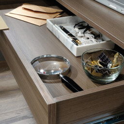 Teknik Office Lux Retro Style Diamond Ash Finish Desk Brown - Size: 75.5 x 120.6 x 50.8cm - Wilko - thumbnail 4