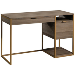 Teknik Office Lux Retro Style Diamond Ash Finish Desk Brown - Size: 75.5 x 120.6 x 50.8cm - Wilko - thumbnail 3