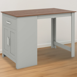 Costway 2 Seater Single Drawer Double Door Grey Counter Height Dining Table - Size: 133 x 68 x 14cm - Wilko