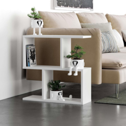 Decortie Homemania 4 Shelf White Wooden Side Table - Size: 60 x 60 x 19.5cm - Wilko - thumbnail 6