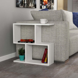 Decortie Homemania 4 Shelf White Wooden Side Table - Size: 60 x 60 x 19.5cm - Wilko - thumbnail 5