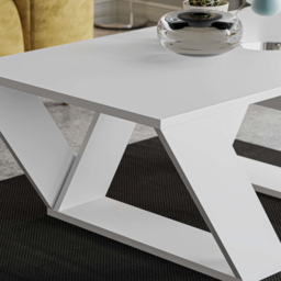 Decortie Pipra White Modern Coffee Table - Size: 40 x 110 x 60cm - Wilko - thumbnail 4
