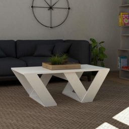Decortie Pipra White Modern Coffee Table - Size: 40 x 110 x 60cm - Wilko - thumbnail 5