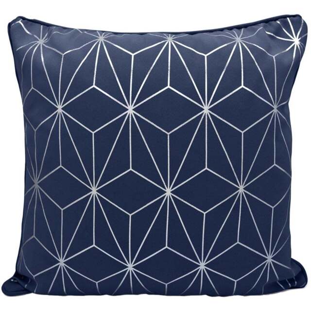 Velosso Moreno Navy Filled Cushion 43 x 43cm 2 Pack - Blue - Wilko - image 1