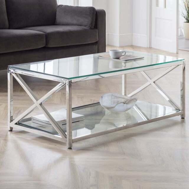 Julian Bowen Miami Silver Coffee Table - Size: 60 x 120 x 45cm - Multi - Wilko - image 1
