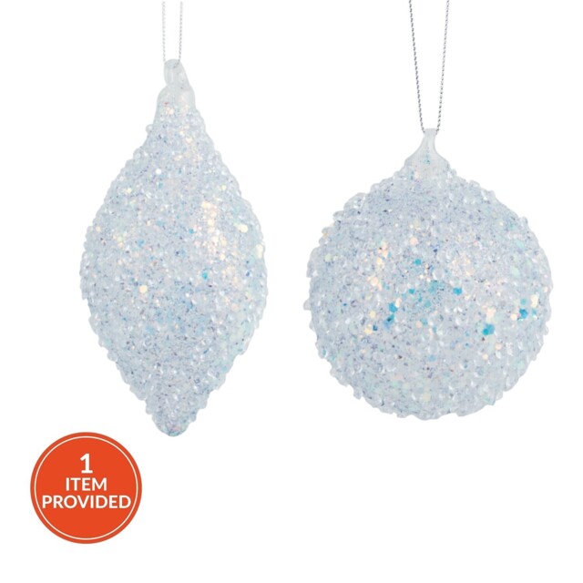 Icy Lilac Beaded Bauble or Droplet - Angel Whispers - Wilko - image 1