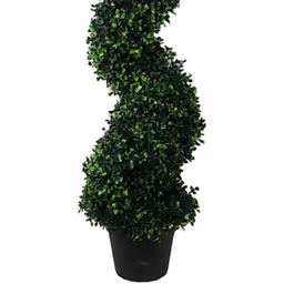 Leaf Natural Boxwood Spiral Topiary Artificial Tree in Pot 4ft - Size: 120 x 40 x 40cm - Green - Wilko - thumbnail 4