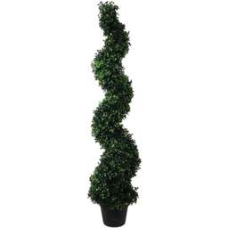 Leaf Natural Boxwood Spiral Topiary Artificial Tree in Pot 4ft - Size: 120 x 40 x 40cm - Green - Wilko