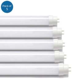 ENER-J 22W 4000W T8 LED Nano Plastic Tube 1500mm 5 Pack - Size: 155 x 2.9 x 2.9cm - White - Wilko