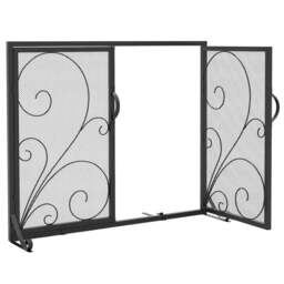 Costway Double Door Black Steel Fire Guard with Magnetic Panels - Size: 104.1 x 86.4 x 10.16cm - Wilko - thumbnail 1