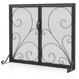 Costway Double Door Black Steel Fire Guard with Magnetic Panels - Size: 104.1 x 86.4 x 10.16cm - Wilko - thumbnail 4