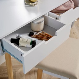 Home Source Hollywood 2 Drawer Light Mirror Dressing Table and Stool - Size: 134.5 x 50 x 80cm - White - Wilko - thumbnail 5