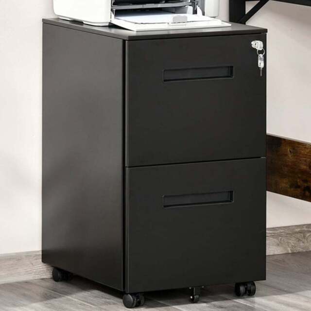 Vinsetto Black Home Filing Cabinet - Size: 39 x 48 x 67cm - Wilko - image 1