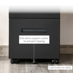 Vinsetto Black Home Filing Cabinet - Size: 39 x 48 x 67cm - Wilko - thumbnail 5