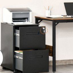 Vinsetto Black Home Filing Cabinet - Size: 39 x 48 x 67cm - Wilko - thumbnail 4