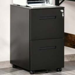 Vinsetto Black Home Filing Cabinet - Size: 39 x 48 x 67cm - Wilko