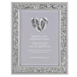 Niamh Sparkle Love Jewelled Photo Frame 7 x 5 inch - Silver - The Port. Co Gallery - Wilko