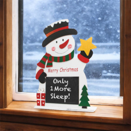 St Helens Wooden White Snowman on Stand with Chalkboard - Size: 500 x 310 x 90cm - Wilko - thumbnail 3