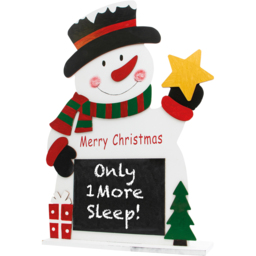 St Helens Wooden White Snowman on Stand with Chalkboard - Size: 500 x 310 x 90cm - Wilko - thumbnail 4