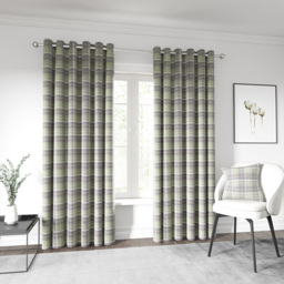Helena Springfield Harriet Woven Lined Grape and Linen Eyelet Curtains 228 x 228cm - Size: W 228 x D 228cm - Grape/Linen - Wilko - thumbnail 5