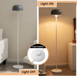 Costway Modern Pole Floor Lamp with Lampshade and Foot Switch - Size: 64 x 33 x 19cm - Grey - Wilko - thumbnail 5