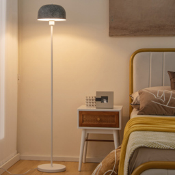 Costway Modern Pole Floor Lamp with Lampshade and Foot Switch - Size: 64 x 33 x 19cm - Grey - Wilko - thumbnail 4