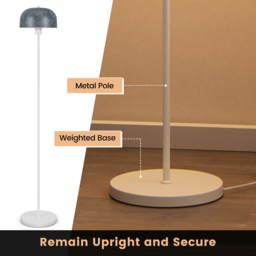 Costway Modern Pole Floor Lamp with Lampshade and Foot Switch - Size: 64 x 33 x 19cm - Grey - Wilko - thumbnail 7