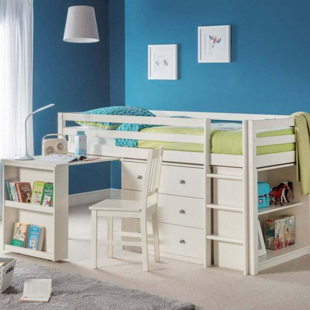 Julian Bowen Roxy Single Stone White Mid Sleeper Workstation - Wilko - image 1