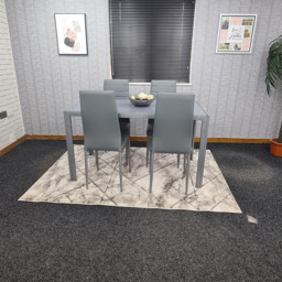 Kosy Koala 4 Seater Glass and Metal Dining Set Grey - Portland - Wilko - thumbnail 5