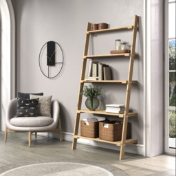 Core Products Sanded 5 Tier Wooden Ladder Design Shelf Unit with Slatted Shelves - Size: 35 x 60 x 180cm - n/a - Wilko - thumbnail 5
