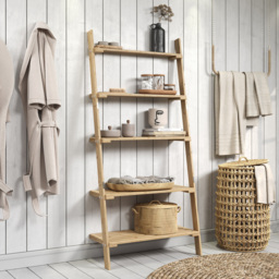 Core Products Sanded 5 Tier Wooden Ladder Design Shelf Unit with Slatted Shelves - Size: 35 x 60 x 180cm - n/a - Wilko - thumbnail 6