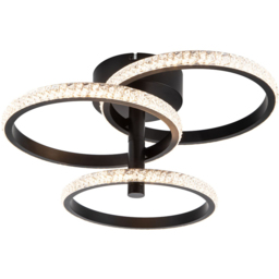 Cosylyte Cowen 3 Ring Matt Black Beaded LED Ceiling Light - Size: 22.5 x 34 x 28cm - Wilko - thumbnail 4