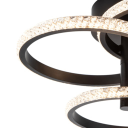 Cosylyte Cowen 3 Ring Matt Black Beaded LED Ceiling Light - Size: 22.5 x 34 x 28cm - Wilko - thumbnail 5